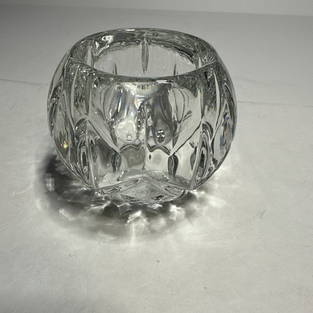 VTG.HOMCO Round Votive Crystal Sphere Heavy Candle Holder Made In the USA 3"